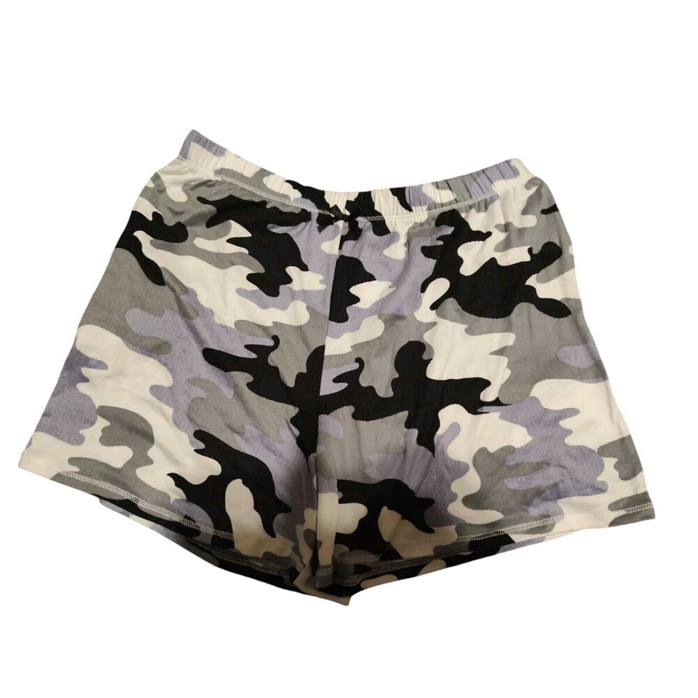 Roudelain Sleep Camo Shorts. NWOT. Medium . Soft Knot. Lilac Black Gray Cream